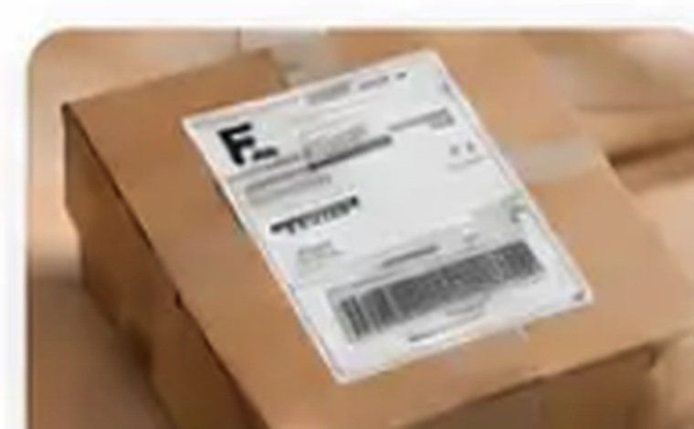 E-commerce parcel with shipping label